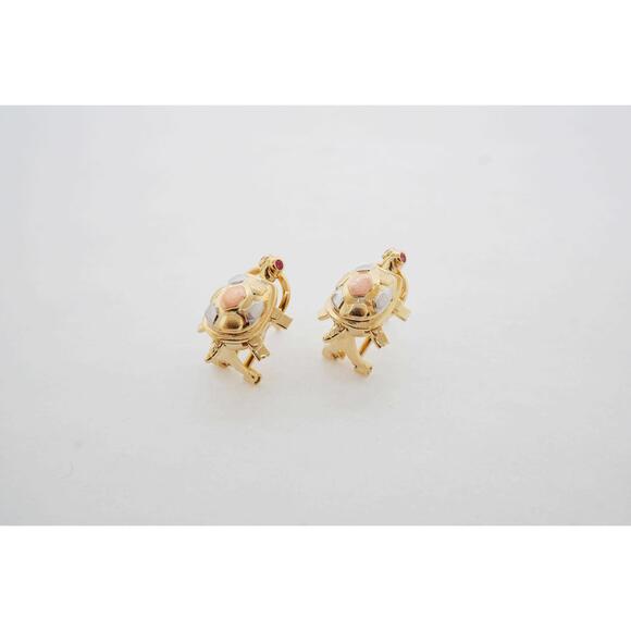 Estate Sale Ruby 14k Yellow Gold Dangle Drop Earrings Antique Vintage Style